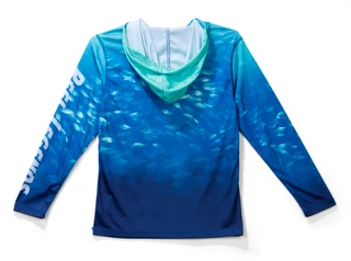 Thumbnail 3: REEL LEGENDS Boys Long Sleeve Hooded Great Bite UPF Shirt 