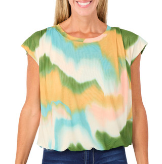 Thumbnail 1: Democracy Petite Cap Sleeve Bubble Hem Top 