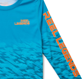 Thumbnail 2: REEL LEGENDS Boys Long Sleeve Digital Mahi UPF Shirt 