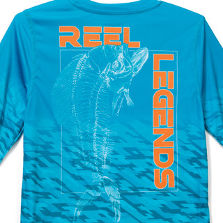 Thumbnail 4: REEL LEGENDS Boys Long Sleeve Digital Mahi UPF Shirt 