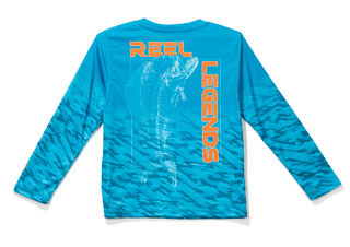Thumbnail 6: REEL LEGENDS Boys Long Sleeve Digital Mahi UPF Shirt 