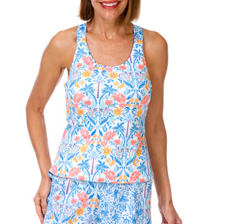 Thumbnail 1: REEL LEGENDS Women's Sleeveless Floral Racerback Tank 
