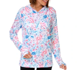 Thumbnail 1: REEL LEGENDS Women's Long Sleeve Hooded Performance Top 