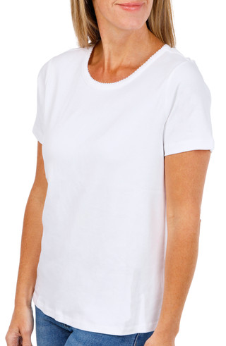 Thumbnail 3: Coral Bay Women's Short Sleeve Crew Neck Cotton Tee 