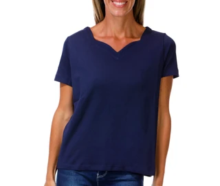 Thumbnail 1: Coral Bay Petite Short Sleeve Sweetheart Neck Top 