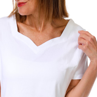 Thumbnail 2: Coral Bay Petite Short Sleeve Sweetheart Neck Top 