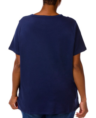 Thumbnail 2: Coral Bay Petite Short Sleeve Crew Neck Cotton Tee 