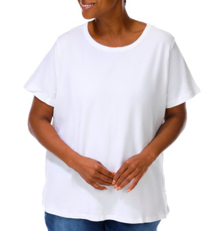 Thumbnail 1: Coral Bay Petite Short Sleeve Crew Neck Cotton Tee 