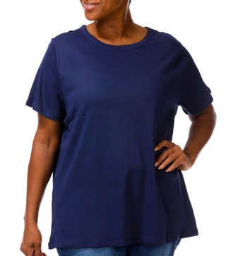 Thumbnail 1: Coral Bay Petite Short Sleeve Crew Neck Cotton Tee 