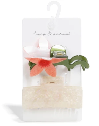 Thumbnail 1: TWIG & ARROW 2 Pk Hair Claw Clips Set 