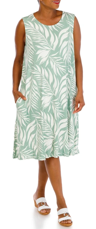 Thumbnail 1: HARLOW & ROSE Plus Sleeveless Print Swing Dress 