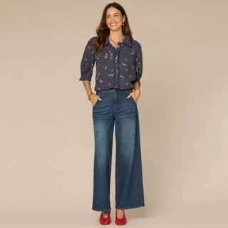 Thumbnail 4: Democracy Petite 3Q Sleeve Woven Cherries Dots Top 
