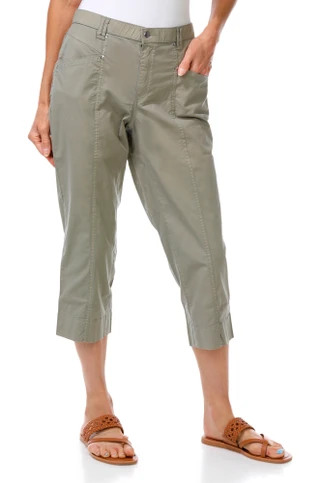 Thumbnail 1: Coral Bay Petite Stretch Poplin Capris 