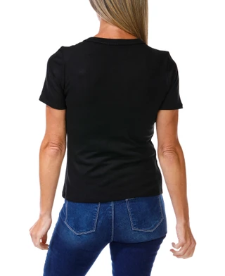 Thumbnail 2: Cyrus Women's Ribbed Comfort Stretch Crew Neck Tee 