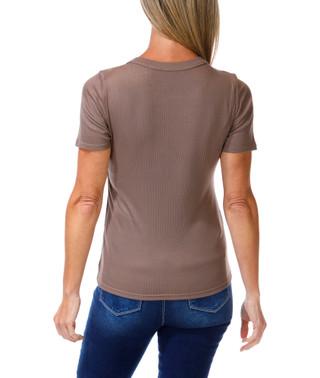 Thumbnail 2: Cyrus Women's Ribbed Comfort Stretch Crew Neck Tee 