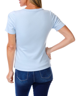 Thumbnail 2: Cyrus Women's Ribbed Comfort Stretch Crew Neck Tee 