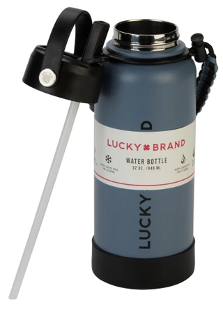 Thumbnail 2: Lucky Brand 32 oz Water Bottle w/ Flip Straw & Detachable Strap 