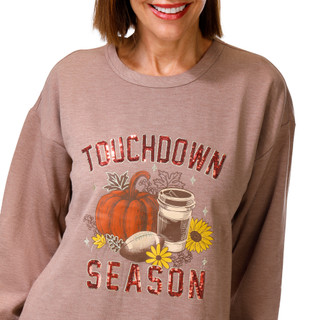 Thumbnail 2: Chenault Women's Sequined Touch Down Season Sweatshirt 