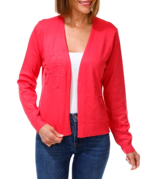 Thumbnail 1: ADRIENNE VITTADINI Juniors Soutache Flower Open Cardigan 