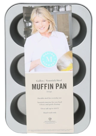 Thumbnail 1: Martha Stewart 6 Cup Nonstick Steel Muffin Pan 