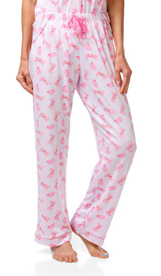 Thumbnail 4: Sam & Olivia Juniors 2 Pc Cowgirl Striped Pajama Pants Set 