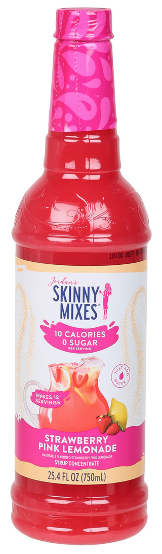 Thumbnail 1: Jordan's Skinny Mixes 25.4 oz Strawberry Pink Lemonade Skinny Syrup 