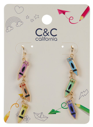 Thumbnail 1: C&C Califnornia Back-to-School Crayon Earrings 
