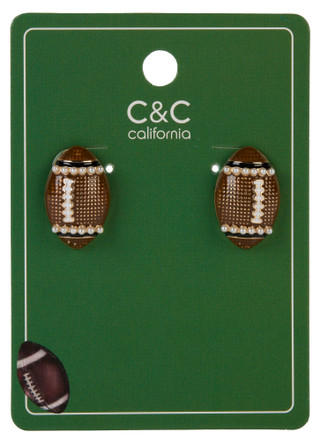 Thumbnail 1: C&C California Game Day Football Stud Earrings 