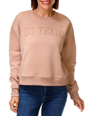 Thumbnail 1: No Comment Juniors Go Team Fleece Crew Neck Sweatshirt 