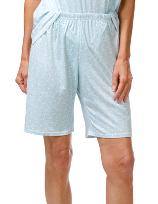 Thumbnail 2: Laura Ashley Women's 2 Pc Lace Trim Floral Pajama Shorts Set 