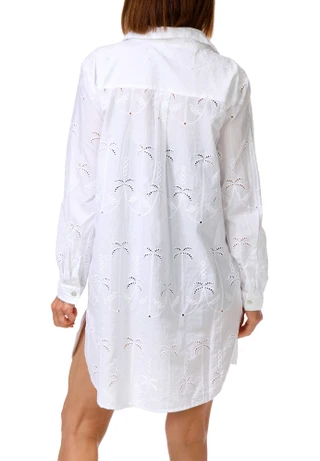 Thumbnail 2: Goa Beachwear by Japna Women's Embroidered Eyelet Button Down Swimsuit Cover Up 