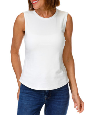 Thumbnail 1: Cyrus Women's Ribbed Comfort Stretch Crew Neck Tank Top 