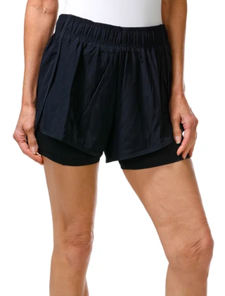 Thumbnail 1: Leg3nd Women's Active Cell  Pocket Layered Running Shorts 