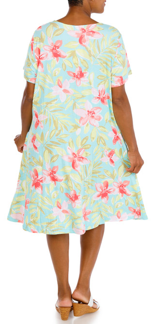 Thumbnail 2: HARLOW & ROSE Plus Short Sleeve Print Swing Dress 