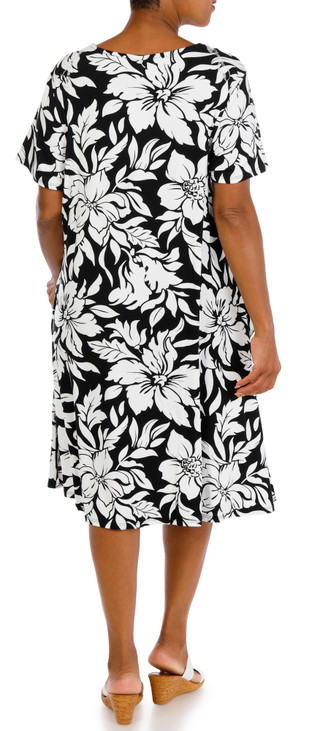 Thumbnail 3: HARLOW & ROSE Plus Short Sleeve Print Swing Dress 