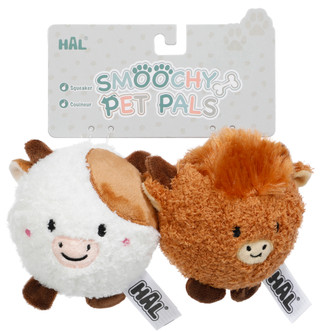Thumbnail 1: Hal 2 Pk Squeaky Ball Highland Cow Dog Toys 