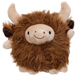Thumbnail 2: Hal 6 In Fluffy Highland Cow Dog Toy 