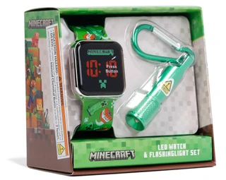 Thumbnail 1: Minecraft Boys LED Watch & Flashlight Set 