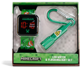 Thumbnail 2: Minecraft Boys LED Watch & Flashlight Set 