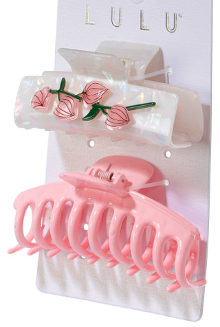 Thumbnail 2: Lulu 2 Pk Spring Floral Hair Clip Set 