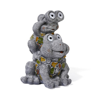 Thumbnail 1: Turtle King Corp. 10x14 Solar Frog Garden Statue 