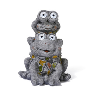 Thumbnail 4: Turtle King Corp. 10x14 Solar Frog Garden Statue 