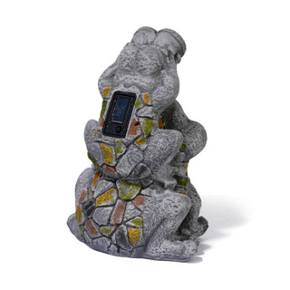 Thumbnail 5: Turtle King Corp. 10x14 Solar Frog Garden Statue 