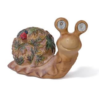 Thumbnail 5: Turtle King Corp. 13x10 Resin Solar Snail Garden Statue 