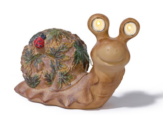 Thumbnail 1: Turtle King Corp. 13x10 Resin Solar Snail Garden Statue 