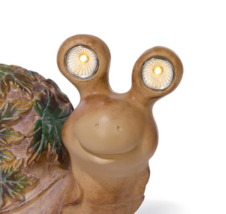 Thumbnail 6: Turtle King Corp. 13x10 Resin Solar Snail Garden Statue 