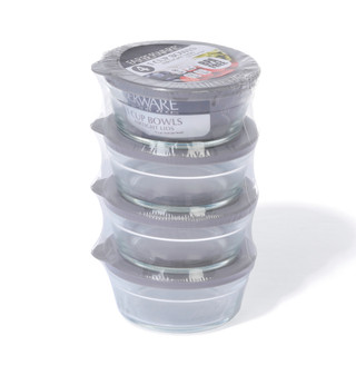 Thumbnail 2: Farberware 4 Pk Stacked Round Glass Food Storage Bowls 