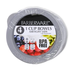 Thumbnail 1: Farberware 4 Pk Stacked Round Glass Food Storage Bowls 