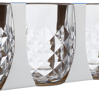 Thumbnail 2: ABODE 4 Pk Diamond Cut Stemless Wine Glasses 