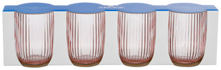 Thumbnail 1: ABODE 4 Pk Ribbed Stemless Wine Glasses 
